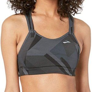 Brooks Women's Rebound Racer Bra, Asphalt Eclipse Jacquard